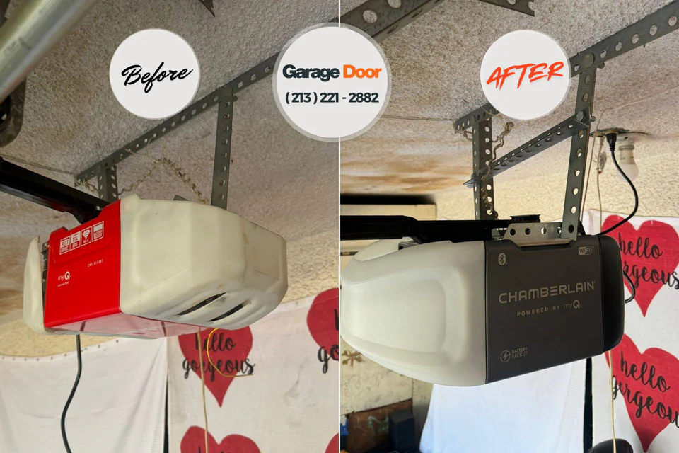 Before and after: garage door repair Rutgers University-Busch Campus, NJ